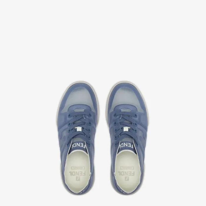 Woman Blue Mesh Low Tops Blue Fendi Sneakers
