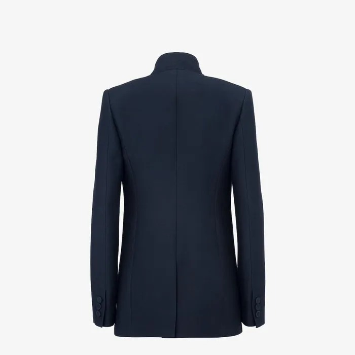 Woman Blue Silk And Wool Jacket Blue Fendi Jackets