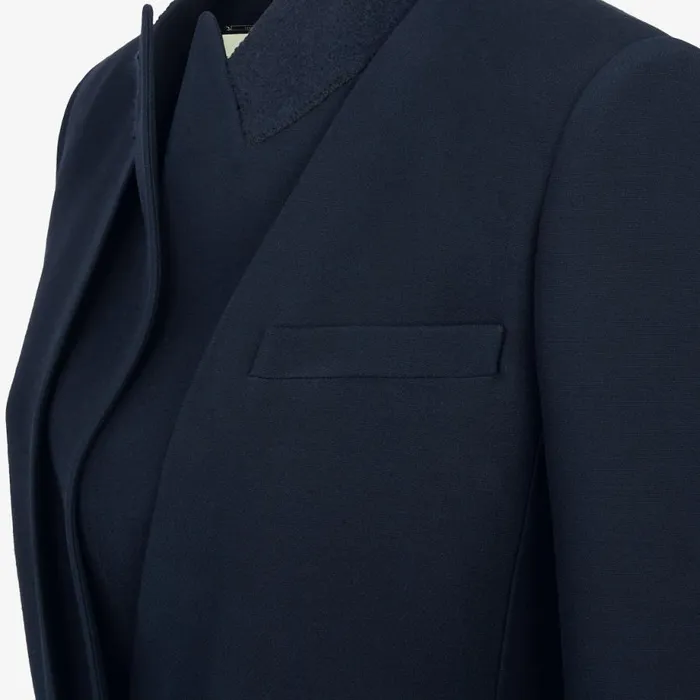 Woman Blue Silk And Wool Jacket Blue Fendi Jackets