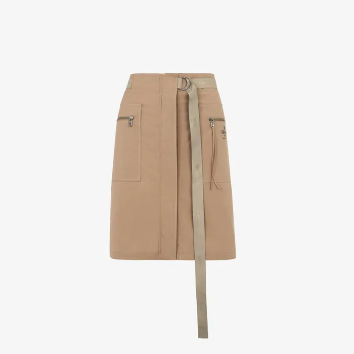 Woman Brown Cotton Skirt Brown Fendi Skirts