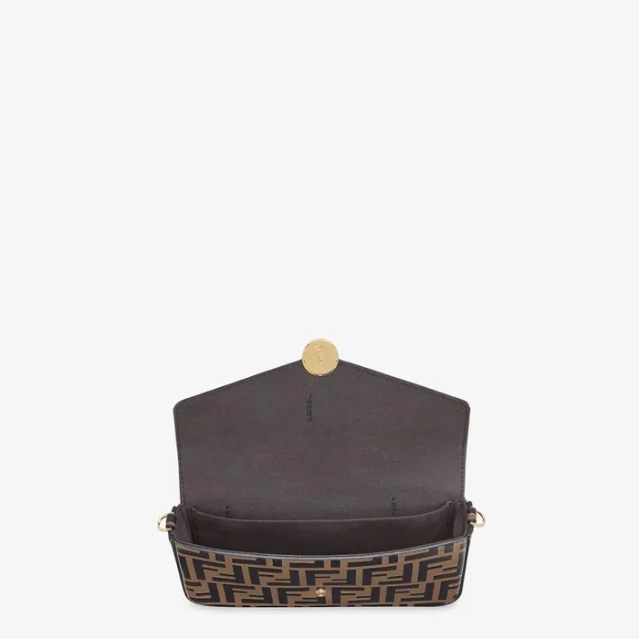 Woman Brown Leather MiniBag Brown Fendi Wallets On Chain