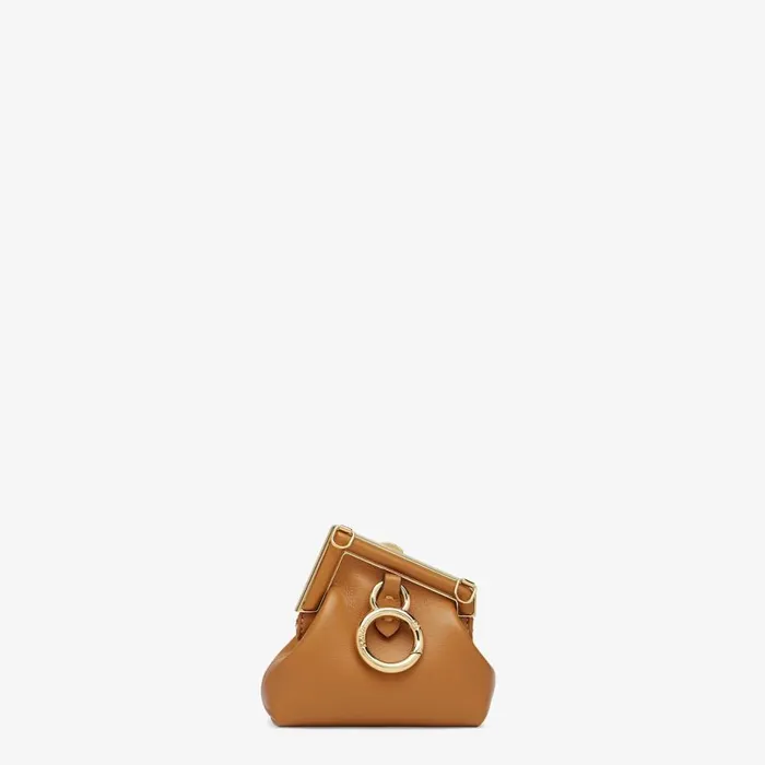 Woman Brown Nappa Leather Charm Brown Fendi Miniature Bags