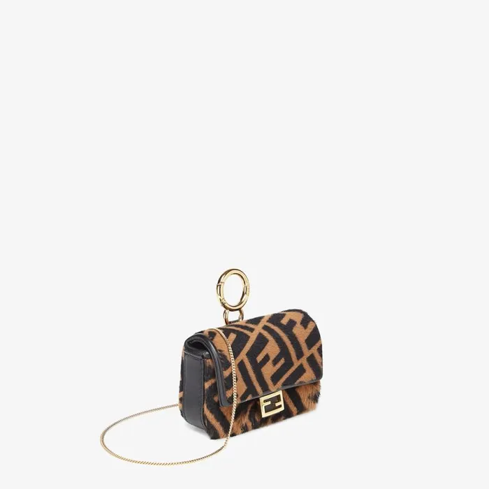 Woman Brown Sheepskin Charm Brown Fendi Miniature Bags