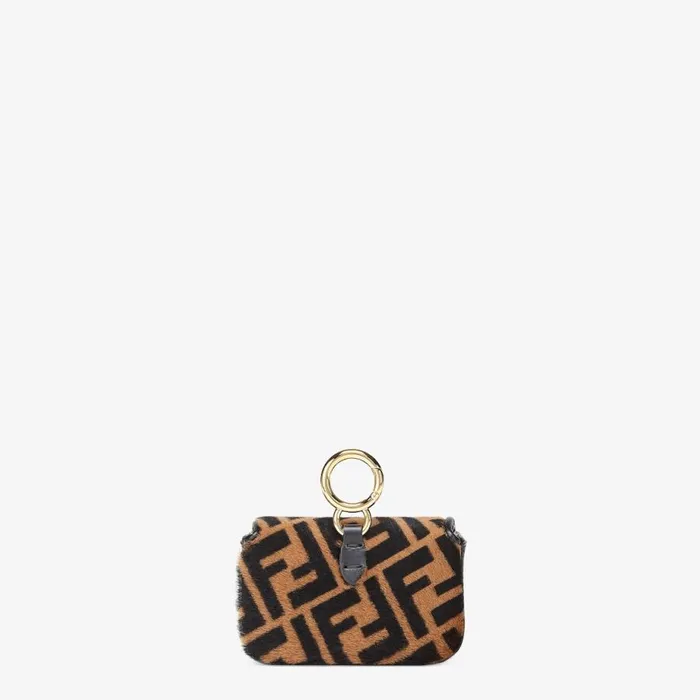 Woman Brown Sheepskin Charm Brown Fendi Miniature Bags