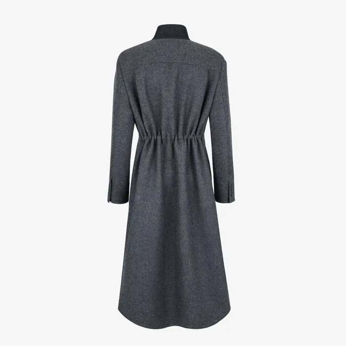 Woman Dark Grey Wool Coat Grey Fendi Coats and Outerwear