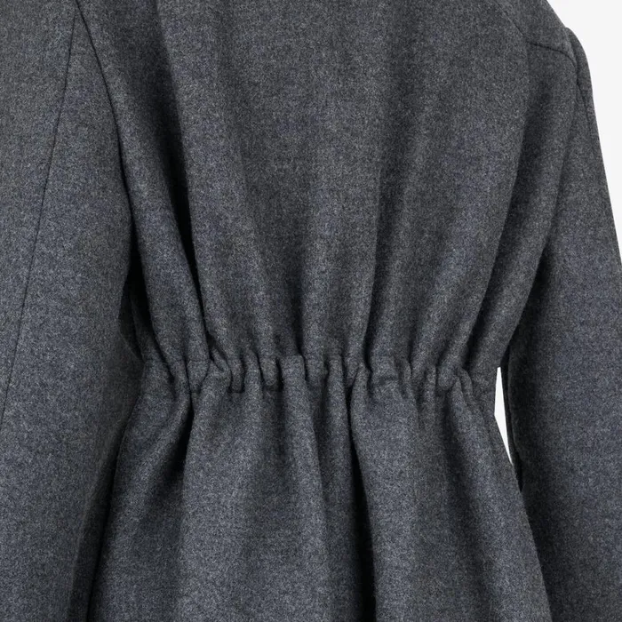 Woman Dark Grey Wool Coat Grey Fendi Coats and Outerwear