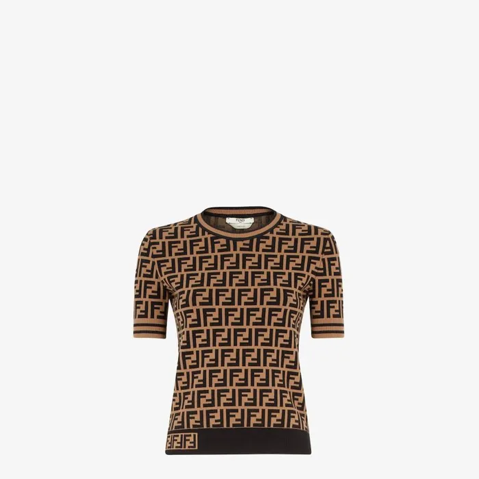 Woman Fabric Ff Motif Jumper Multicolour Fendi Knitwear