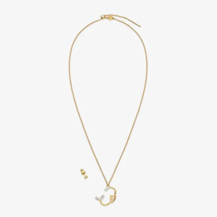 Woman GoldColour Cancer Set Gold Fendi Necklaces