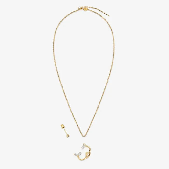 Woman GoldColour Cancer Set Gold Fendi Necklaces