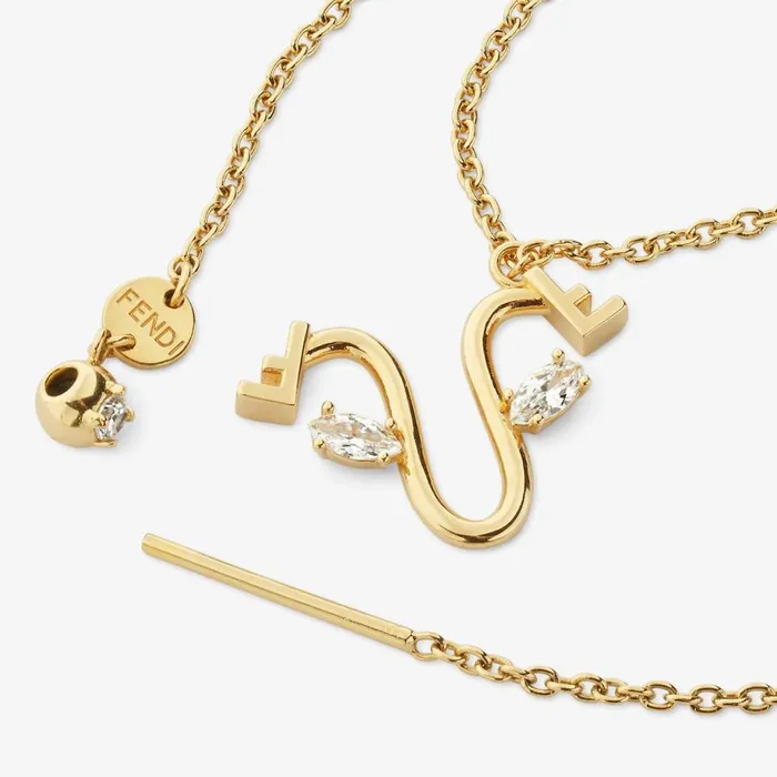Woman GoldColour Capricorn Set Gold Fendi Necklaces