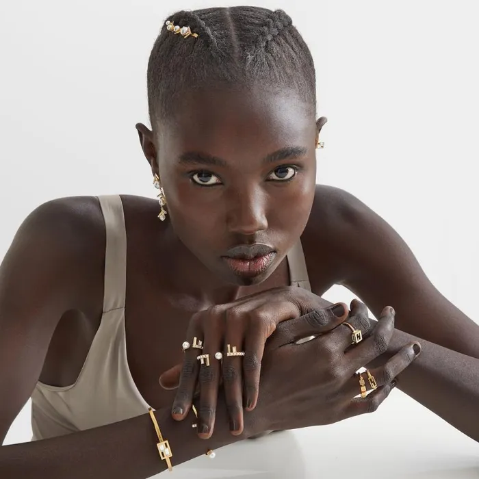 Woman GoldColoured Bangle Gold Fendi Bracelets