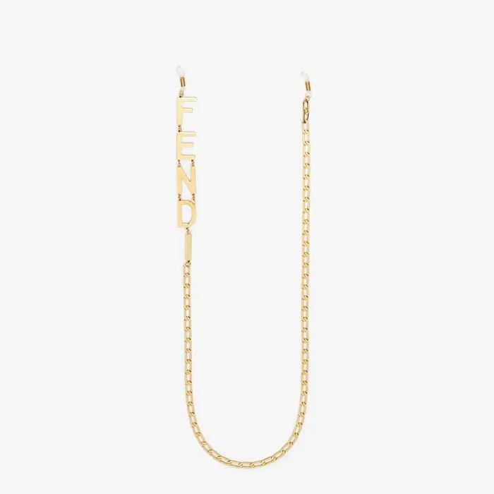 Woman GoldColoured Necklace Gold Fendi Sunglasses