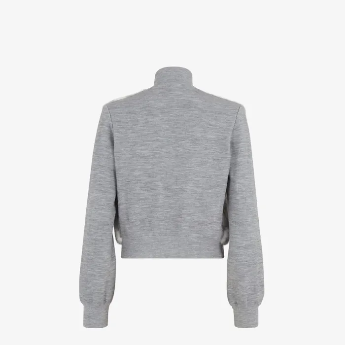 Woman Grey Mink Bomber Jacket Grey Fendi Coats and Outerwear