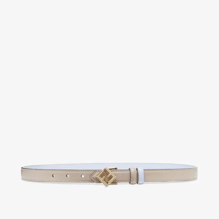 Woman Light Blue And Dove Grey Leather Reversible Belt Multicolour Fendi Belts