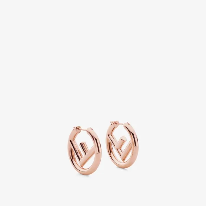 Woman PinkGoldColoured Earrings Pink Fendi Earring and Brooches