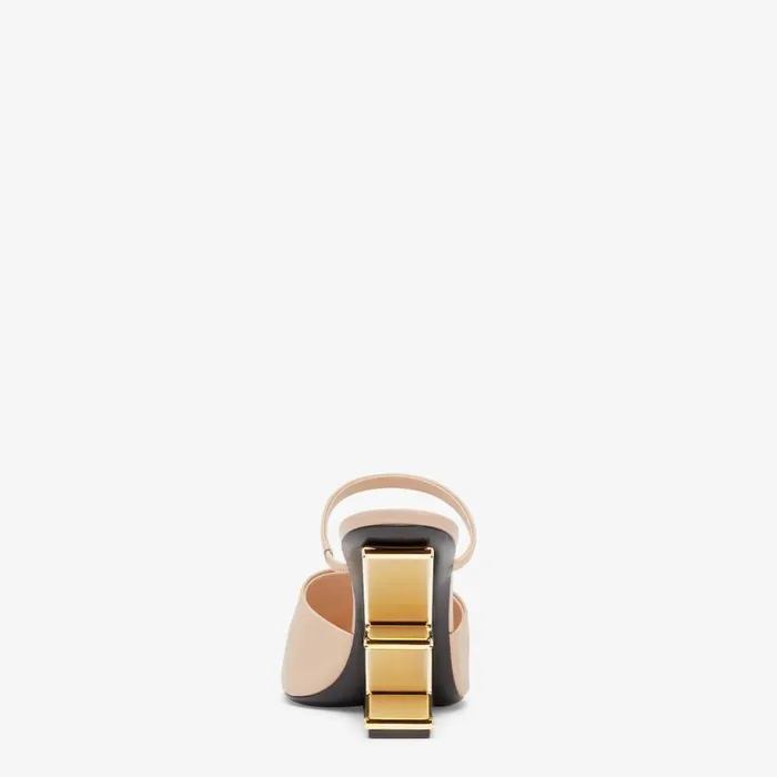 Woman Pink Leather HighHeeled Sandals Pink Fendi Fendi First