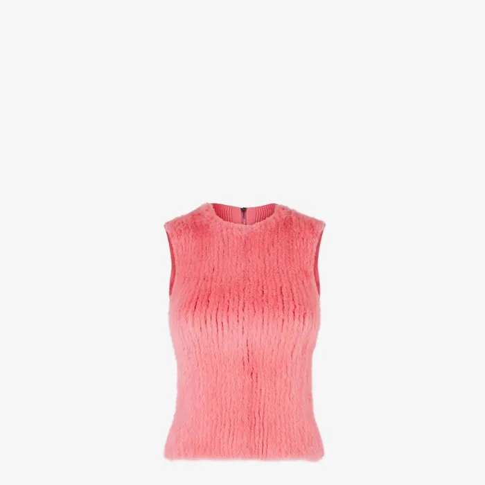 Woman Pink Mink Top Pink Fendi Tops and Shirts