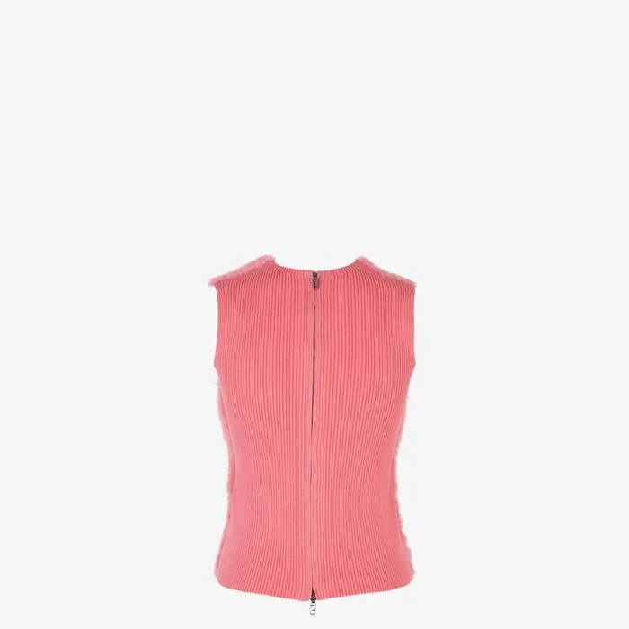 Woman Pink Mink Top Pink Fendi Tops and Shirts