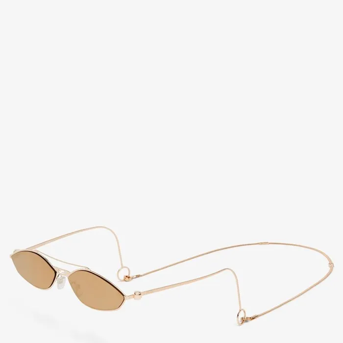 Woman RoseGoldColoured Metal Sunglasses Silver Fendi Sunglasses