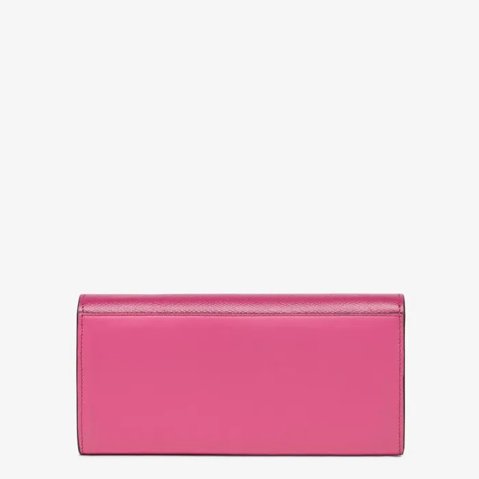 Woman TwoTone Fuchsia And Dark Pink Leather Wallet Beige Fendi Wallets On Chain