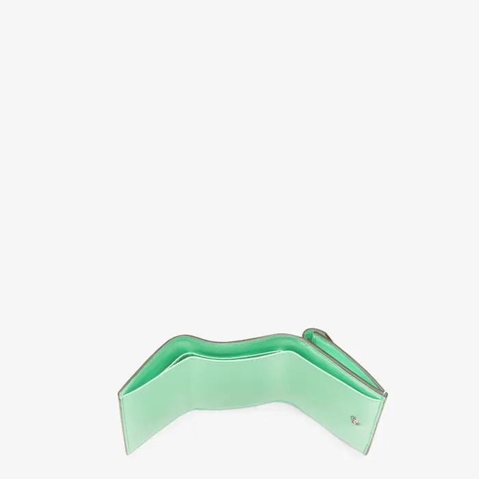 Woman TwoTone White And Green Leather Wallet White Fendi Wallets