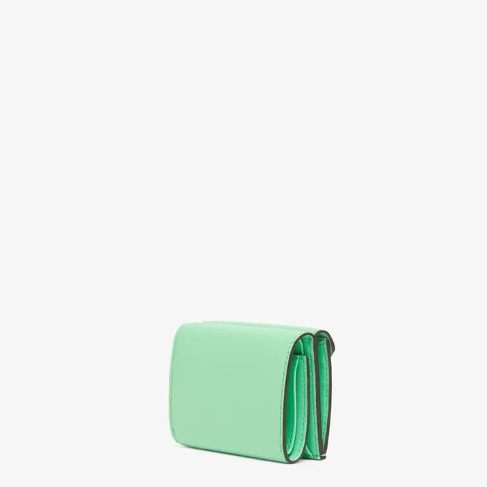 Woman TwoTone White And Green Leather Wallet White Fendi Wallets