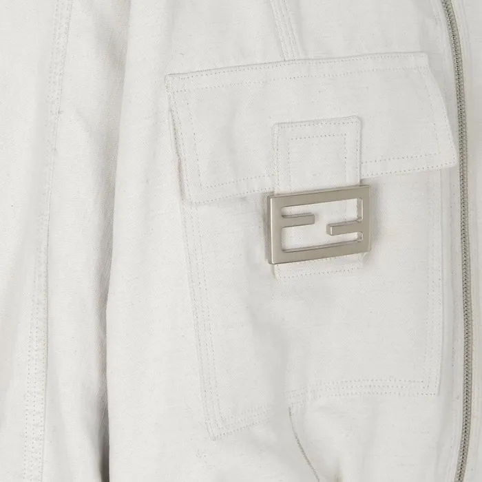 Woman White Canvas Fendi By Marc Jacobs Jacket White Fendi Jackets