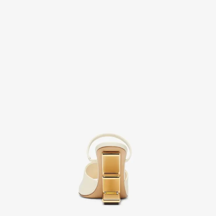 Woman White Leather HighHeeled Sandals White Fendi Fendi First
