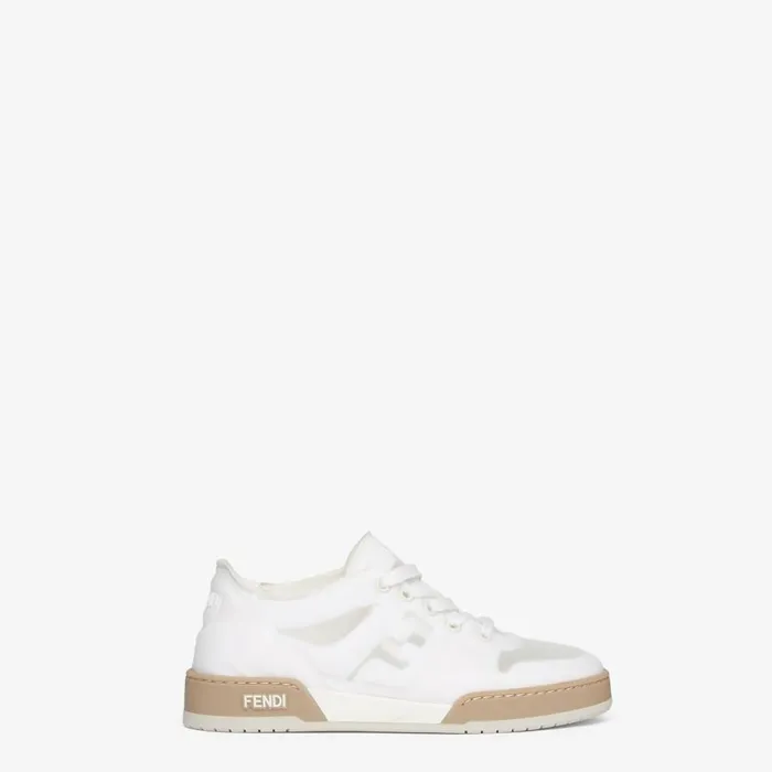 Woman White Mesh Low Tops White Fendi Sneakers