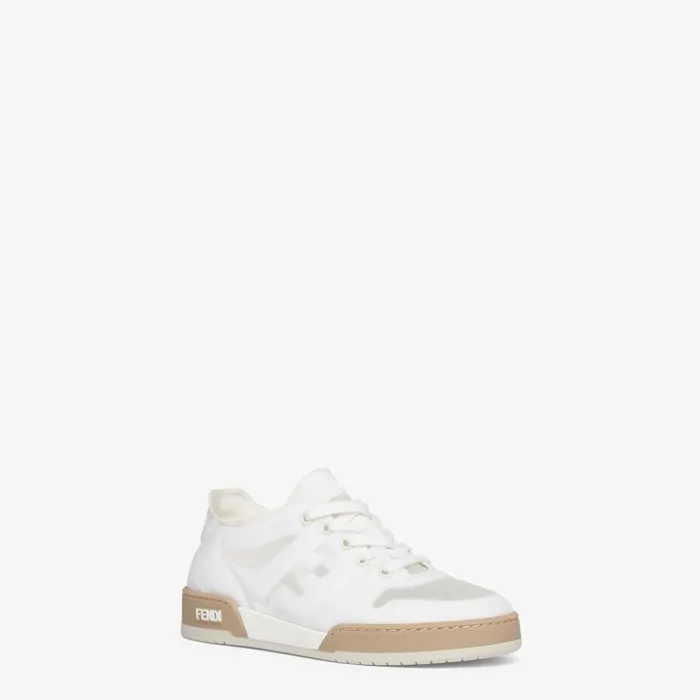 Woman White Mesh Low Tops White Fendi Sneakers