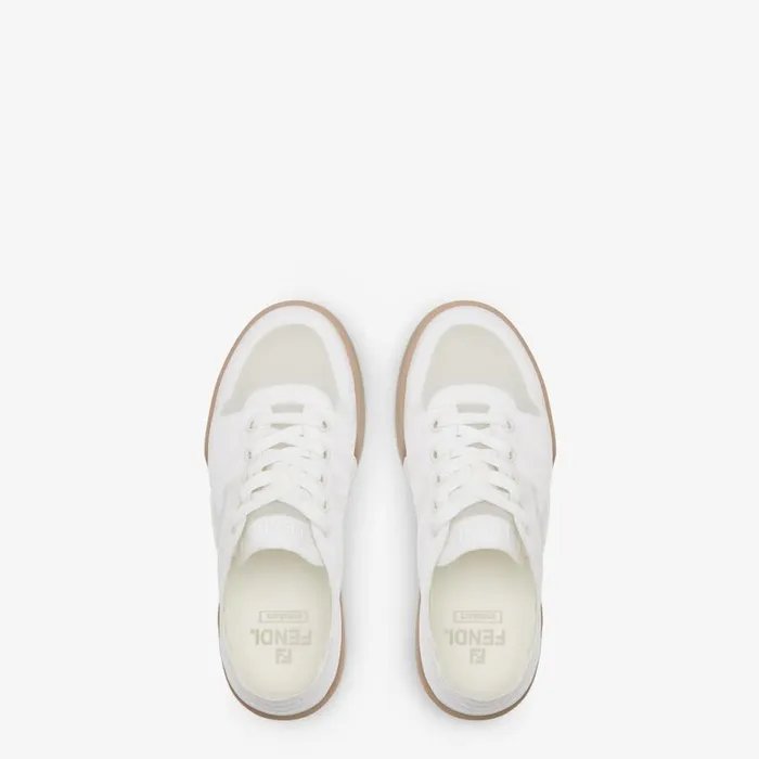 Woman White Mesh Low Tops White Fendi Sneakers