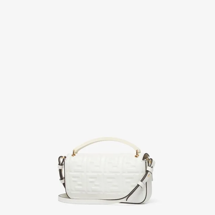 Woman White Nappa Leather Pouch White Fendi Mini Bags