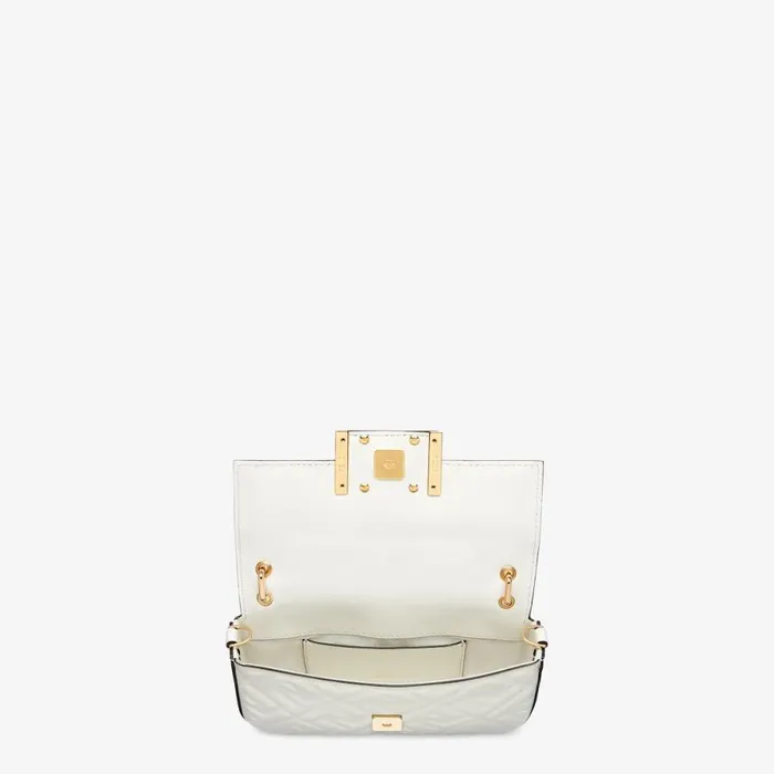 Woman White Nappa Leather Pouch White Fendi Mini Bags