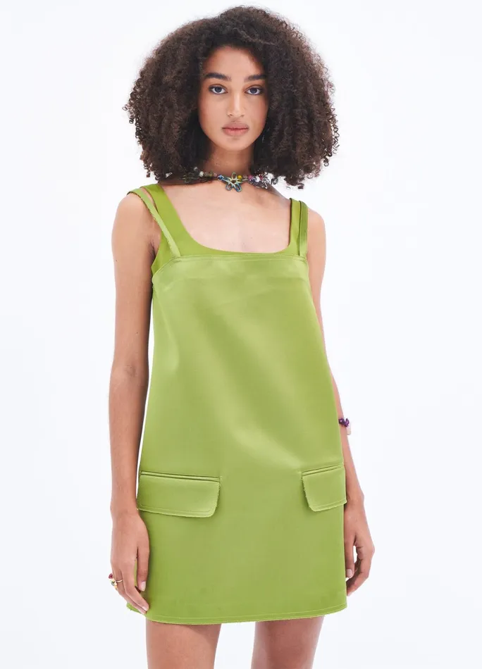 Women ALine Satin Mini Dress MONSE Dresses