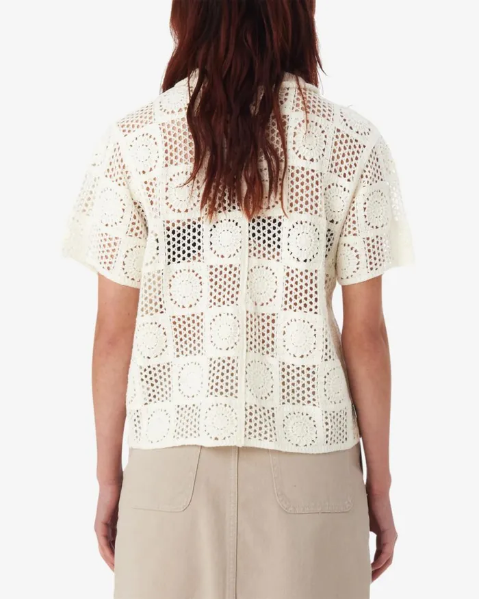 Women AGATHA CROCHET KNIT SWEATER Spring Green OBEY Clothing TOPS