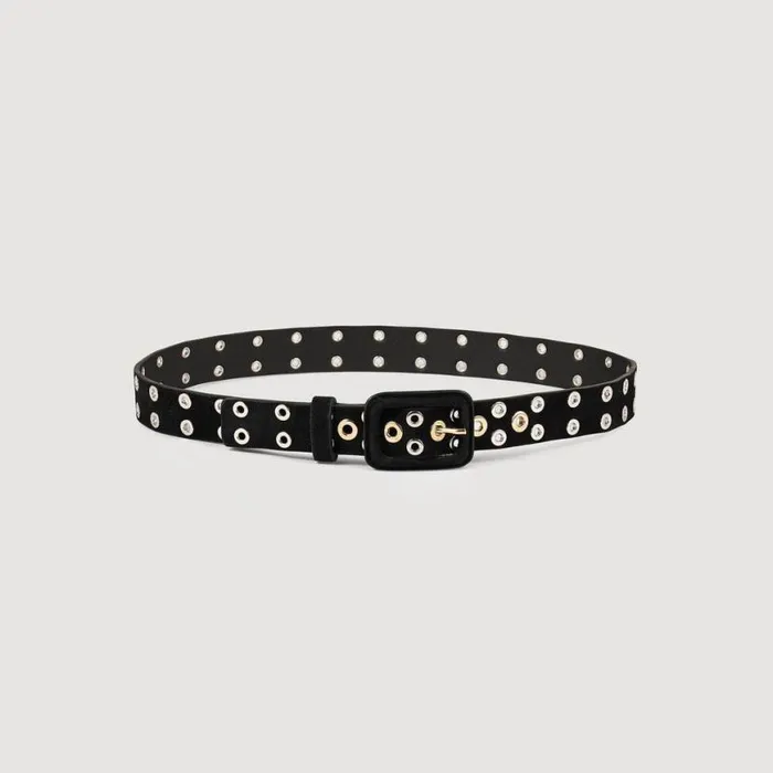 Women Belts SANDRO Eyelet Belt Black