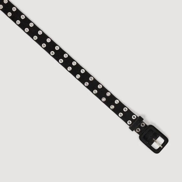 Women Belts SANDRO Eyelet Belt Black