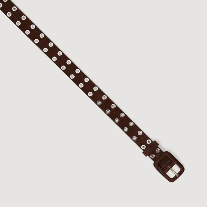Women Belts SANDRO Eyelet Belt Brown