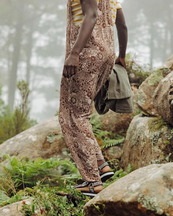 Women Bottoms Passenger Serenity Dungarees Chestnut Floral Pattern Chestnut Floral Pattern