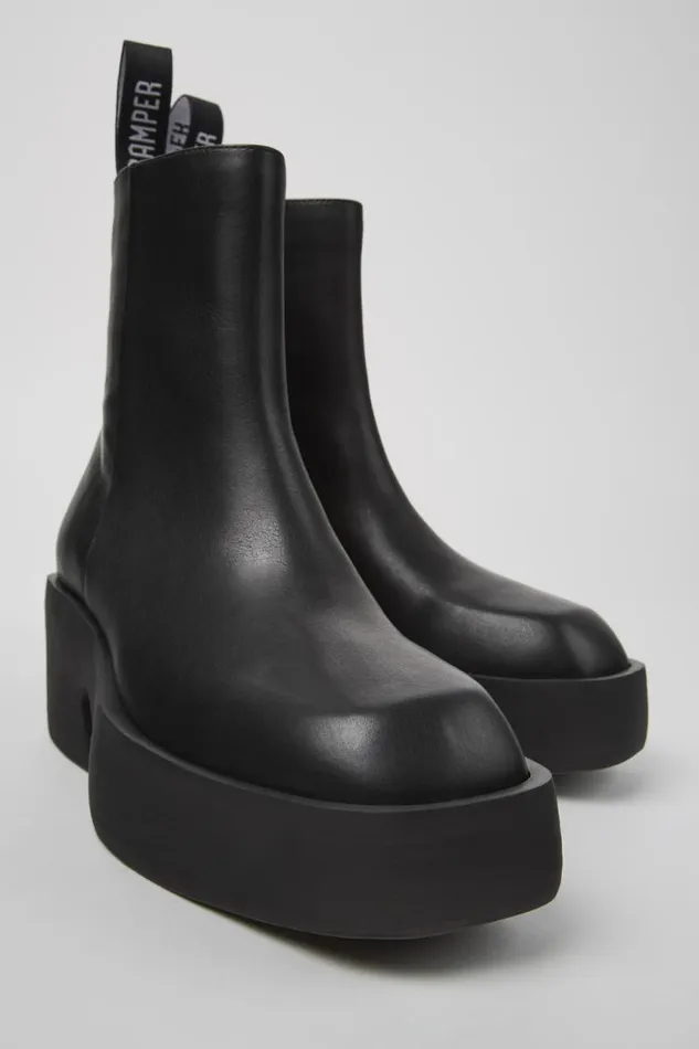 Women Camper Ankle Boots Billie Black Leather Boots