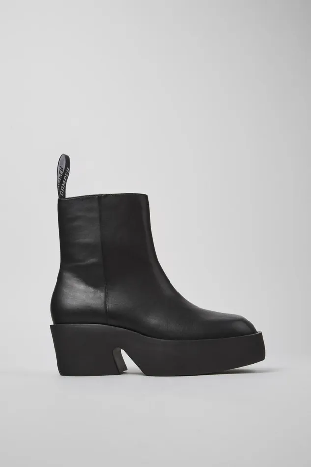Women Camper Ankle Boots Billie Black Leather Boots Women Camper Ankle Boots Billie Black Leather Boots