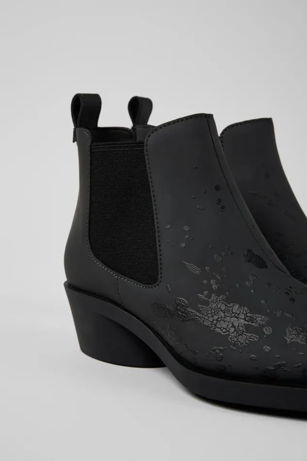 Women Camper Ankle Boots Bonnie Gray And Black Leather Ankle Boots