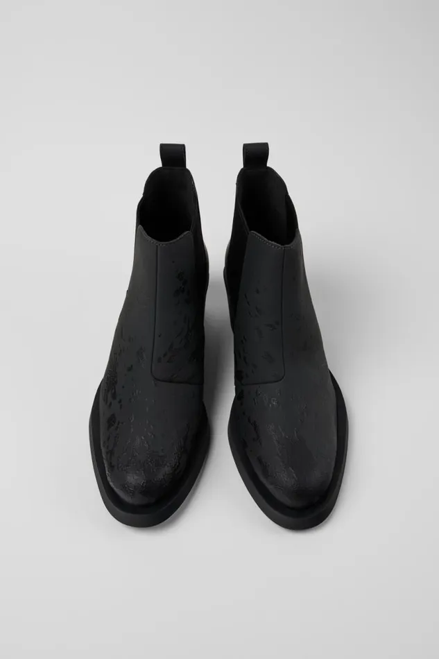 Women Camper Ankle Boots Bonnie Gray And Black Leather Ankle Boots Women Camper Ankle Boots Bonnie Gray And Black Leather Ankle Boots