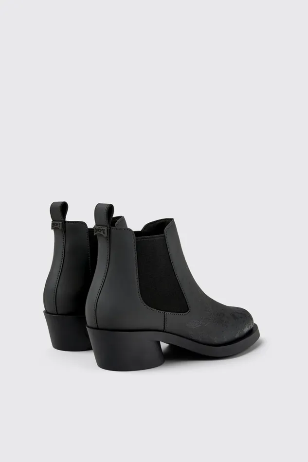 Women Camper Ankle Boots Bonnie Gray And Black Leather Ankle Boots Women Camper Ankle Boots Bonnie Gray And Black Leather Ankle Boots