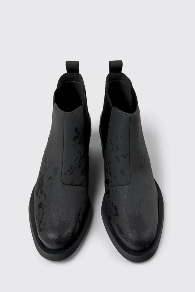 Women Camper Ankle Boots Bonnie Gray And Black Leather Ankle Boots Women Camper Ankle Boots Bonnie Gray And Black Leather Ankle Boots