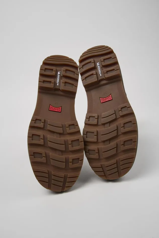 Women Camper Ankle Boots Brutus Trek MICHELIN Brown Nubuck Boots