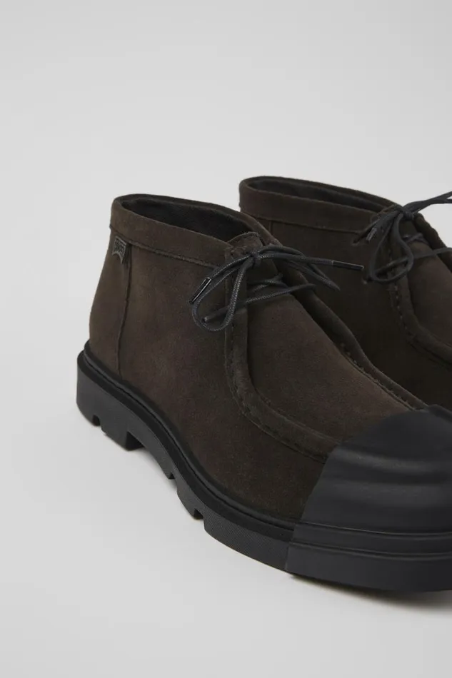 Women Camper Ankle Boots Junction Gray Nubuck Shoes