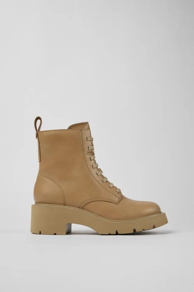 Women Camper Ankle Boots Milah Beige Laceup Boots Women Camper Ankle Boots Milah Beige Laceup Boots