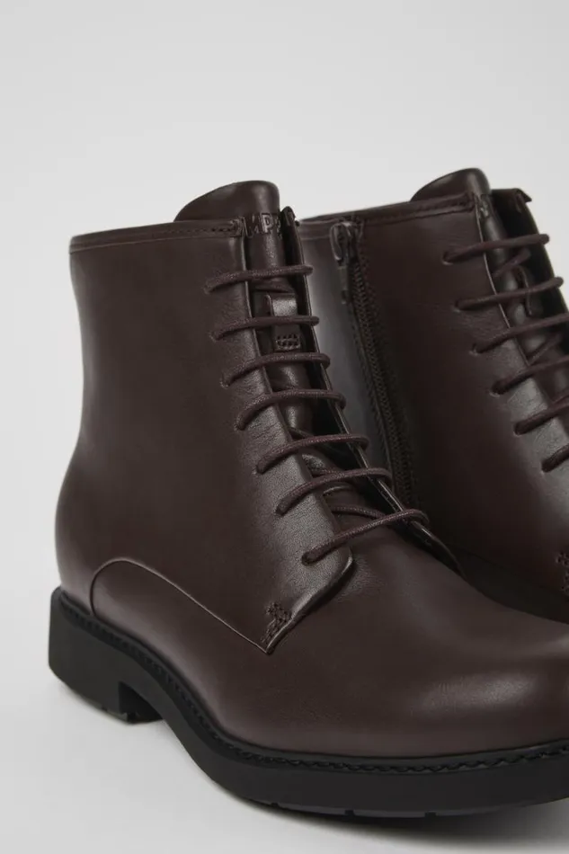 Women Camper Ankle Boots Neuman Brown Leather Ankle Boots
