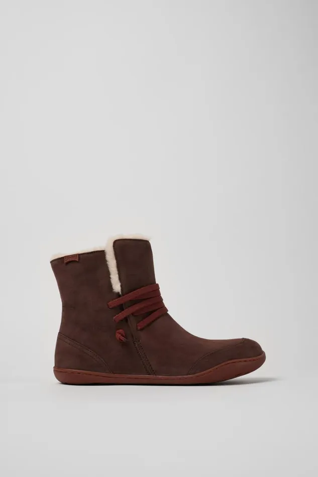 Women Camper Ankle Boots Peu Brown Nubuck Boots Women Camper Ankle Boots Peu Brown Nubuck Boots